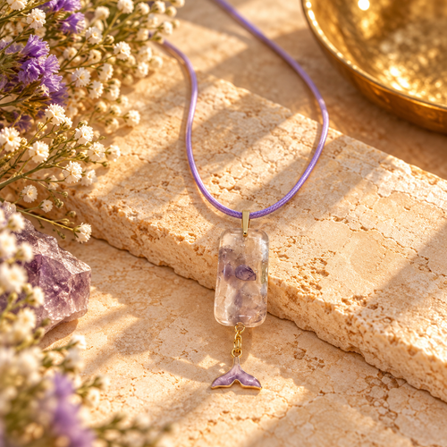 Enchanted pendant on ivory marble