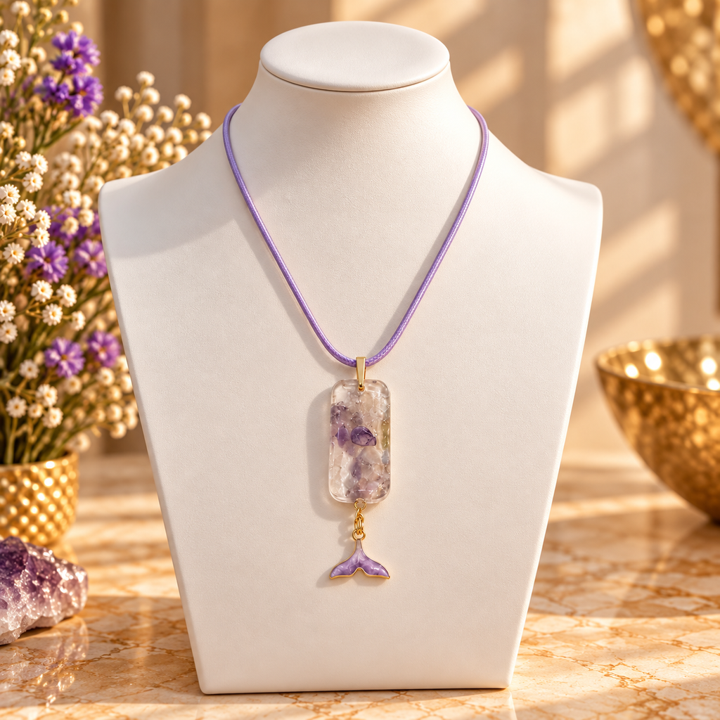 Enchanted pendant on ivory bust