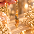 Guided Light suspended by gold chain