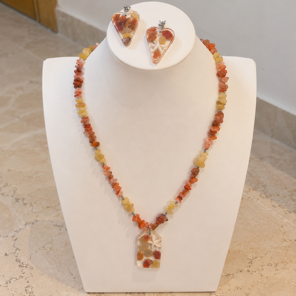 Orange Star half set on ivory bust