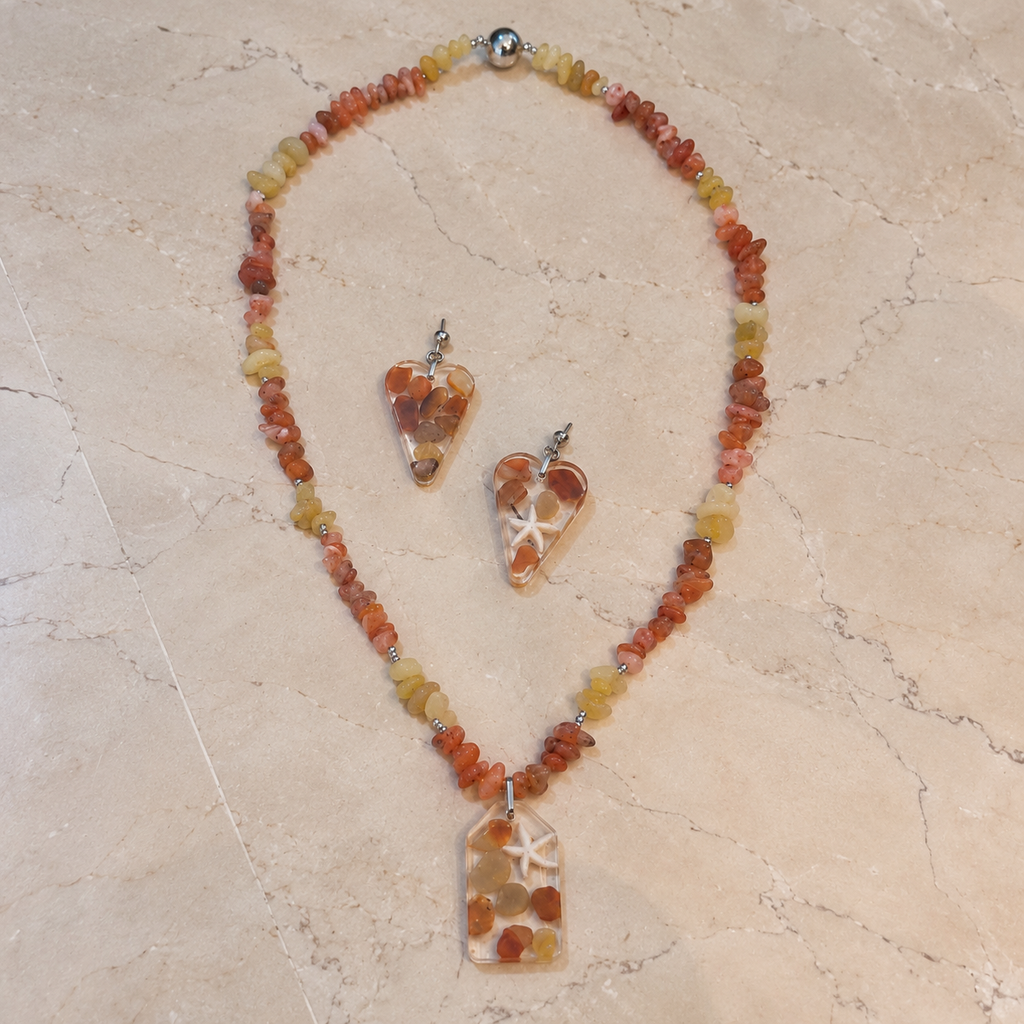 Orange Star half set on marble