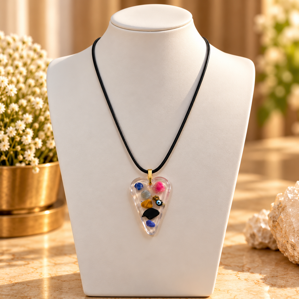 Radiant pendant on ivory bust
