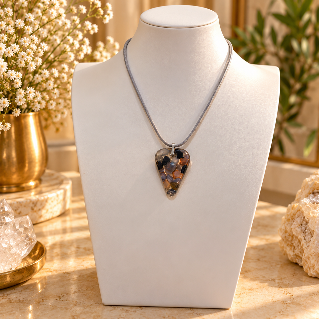 Tranquil pendant on ivory bust
